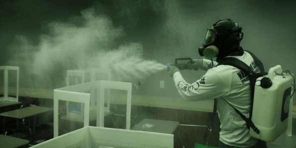 Anti-Microbial Fogging 4 Electrostatic fogging service in commercial space by Space City Sanitizers