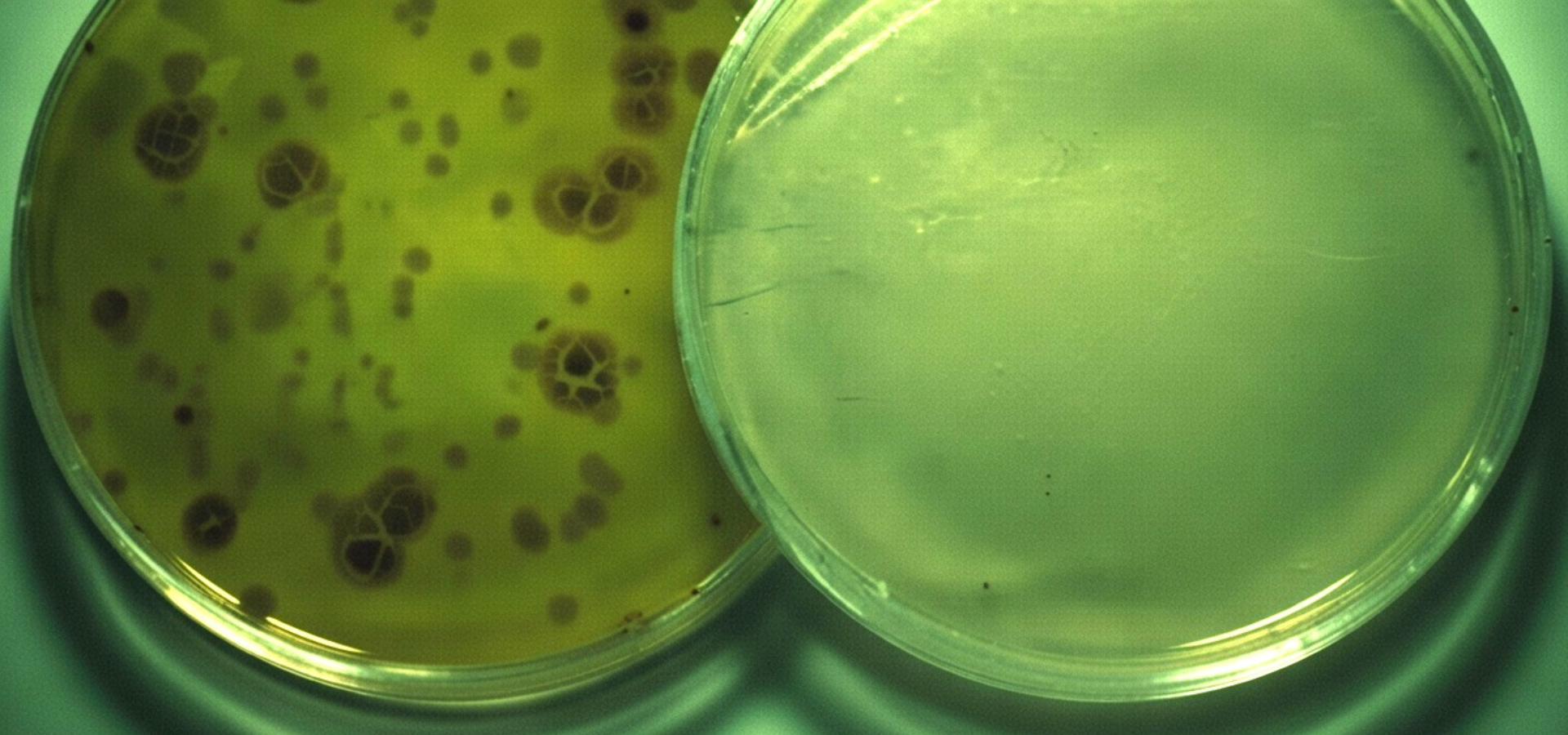 Before and after sanitization test showing contamination reduction on treated surface